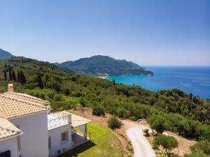 a view of the ocean from a house at Villa Vardia-Amazing Seaviews with heated pool in Sinarádes
