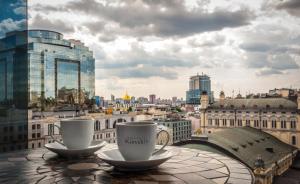 Nespecifikovaný výhled na destinaci Kyjev nebo výhled na město při pohledu z hotelu