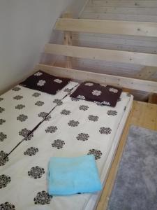 Postel nebo postele na pokoji v ubytování Domek Letniskowy "Domek Lawendowy"