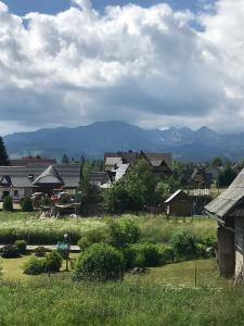 a village with houses and mountains in the background at ApartamentyPodZakopanem.PL in Murzasichle