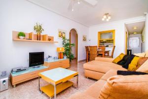 坎波阿莫的住宿－Casa Roka，带沙发和电视的客厅