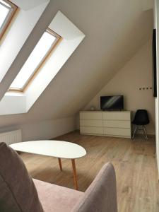 Televízia a/alebo spoločenská miestnosť v ubytovaní Apartamenty EverySky - Osiedle Podgórze 1D-27