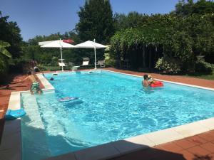un gruppo di persone in piscina di La Pergola B&B a Cesena
