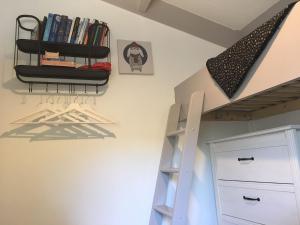 a room with a bunk bed and a book shelf at Hygge House Nr. 413 in Andijk