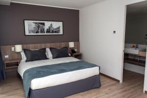 1 dormitorio con 1 cama grande en una habitación en Hotel Capital Bellet en Santiago