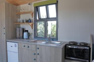 Kuchyň nebo kuchyňský kout v ubytování Dingle Way Glamping Annascaul