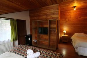 Cama ou camas em um quarto em Santa Maria Pucon