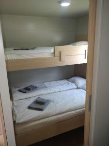 Двухъярусная кровать или двухъярусные кровати в номере Mobile Homes Krko Pirovac