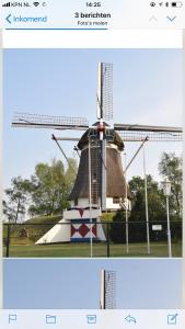 two pictures of a windmill in a field at De Heijense Molen Retro Camping in Heijen