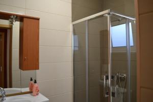 a bathroom with a shower and a sink at Casa Pereira in Geres +25 photos
