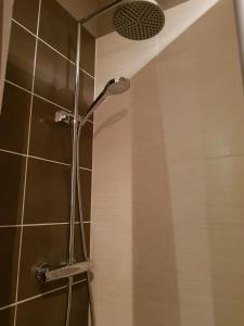 a shower with a shower head in a bathroom at B&B Les Grillons in Draguignan