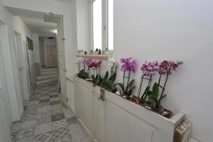 um corredor com uma linha de flores na parede em Angels'Home em Pizzo