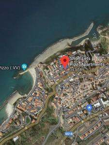a map of a city with a red heart at San Giorgio by PizzoApartments in Pizzo
