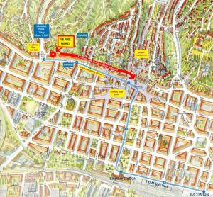 a map of the city of vienna with red highlighted at Guest House Ilica2rooms in Zagreb
