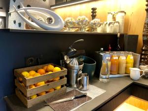 Η κουζίνα ή μικρή κουζίνα στο Aparthotel Pfeffermühle