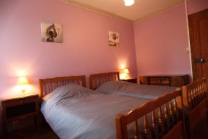 Postel nebo postele na pokoji v ubytování Gîte Domaine des Iris