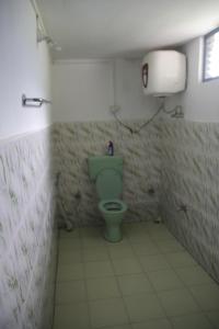 a bathroom with a green toilet in a room at Vamoose Chungdah Homestay in Pemayangtse