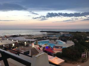 an aerial view of a resort on the ocean at Luxury Penthouse in Naturiste; FKK, Nudist Village in Cap d'Agde