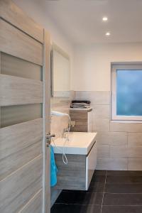 a small kitchen with a sink and a window at Villa Koffi Apartments 16 plus in Puck +27 photos