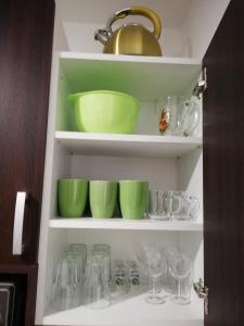 Kuchyň nebo kuchyňský kout v ubytování Apartmán Diamond