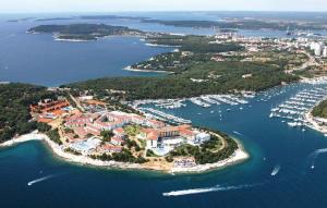 an aerial view of a resort in a harbor at Holiday Homes D&D in Pula