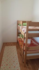 a couple of bunk beds in a room with a rug at apartmani Vesna in Pinezici
