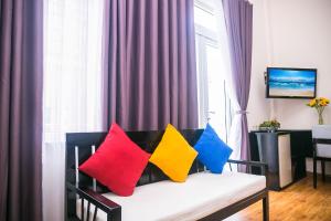 TV a/nebo společenská místnost v ubytování Blue Star Hotel