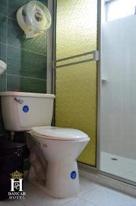 Koupelna v ubytování Hotel Dancar