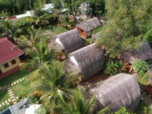an overhead view of a group of trees and houses at Ninila Fruit Farm Bungalow in Phú Quốc