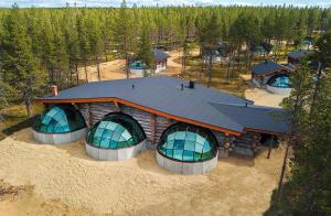 an overhead view of a house with a roof at Kakslauttanen Arctic Resort - Igloos and Chalets in Saariselka