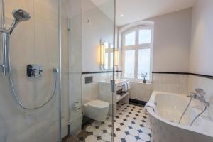 Koupelna v ubytování Hotel Am Leuchtturm