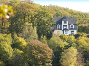ブイヨンにあるQuaint Holiday Home in Bouillon Ardennesの木立の丘の上の家
