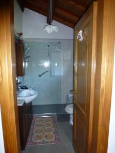 een badkamer met een wastafel en een toilet bij B&B Santa Fosca in Pederobba