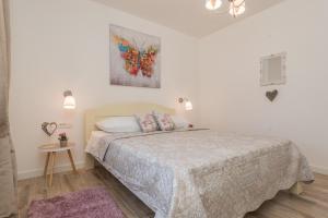 a bedroom with a bed and a painting on the wall at Sakarun House - Ivana in Veli Rat +66 photos