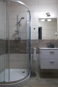 コウォブジェクにあるCHILLIapartamenty - Bliżej Morza - DREAMのバスルーム(シャワー、シンク付)