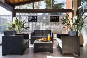 A seating area at Abba Garden