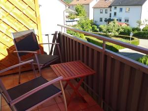 Ein Balkon oder eine Terrasse in der Unterkunft Ferienwohnung S-Bahn Nähe