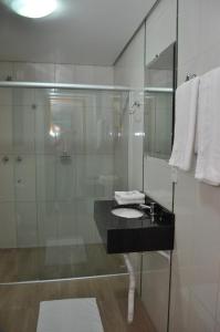 Koupelna v ubytování Hotel Lages