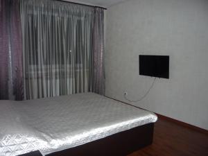 ヴォログダにあるАпартаменты на Ярославской 33のベッドルーム1室(ベッド1台、壁掛けテレビ付)