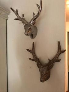 a wall decoration with deer antlers on a wall at Relax holiday in Sestriere