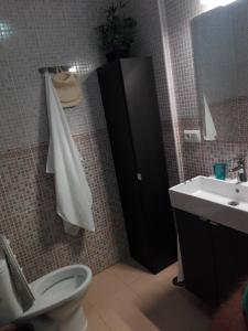 サンルーカル・デ・バラメダにあるApartamento ateneoのバスルーム(トイレ、洗面台付)