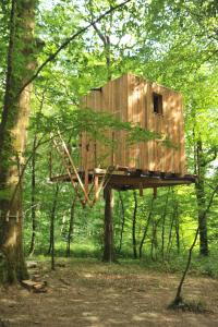 a tree house in the middle of the forest at Cabanes Espace Fouletot in Mont-sous-Vaudrey