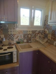 Kjøkken eller kjøkkenkrok på Rastoni Guest House Skopelos