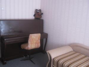マリウポリにあるКвартира возле моряのピアノの上に詰め物が座っている