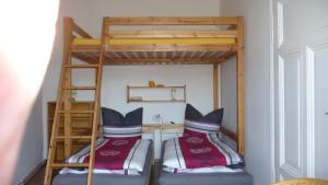 Litera con 2 camas en una habitación en City-Ferienwohnung-Blankenburg, en Blankenburg