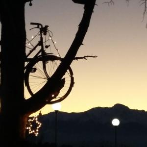 The sunrise or sunset as seen from a panziókat or nearby