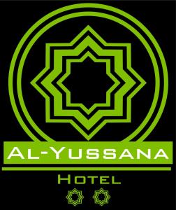 a green and yellow logo for a hotel at Hotel Al-Yussana in Lucena