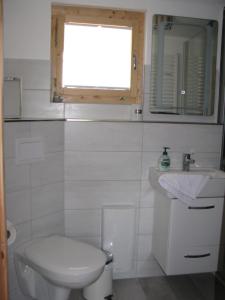 クヴェードリンブルクにあるWalkemühleのバスルーム(トイレ、洗面台付)、窓が備わります。