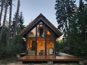 a tiny house in the middle of the woods at Tahkuna Forest House in Kõrgessaare