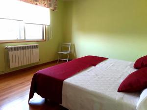a bedroom with a large bed and a window at Apartment Do Sar in Santiago de Compostela